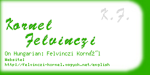 kornel felvinczi business card